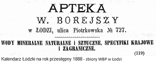 Kalendarz Łódzki na rok przestępny 1888 - zbiory WBP w Łodzi