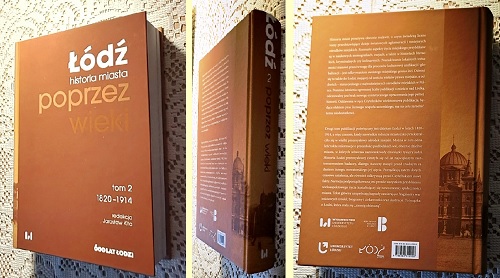 Łódź historia miasta poprzez wieki, tom 2 2023. Strona tytułowa. Autor i wydawca Wydawnictwo Uniwersytetu Łódzkiego.